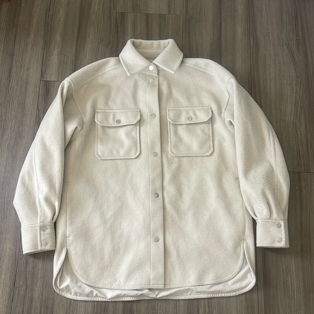 Cream button up coat